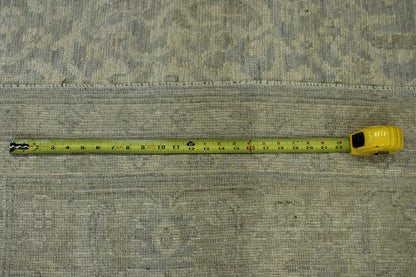Oushak White wash Chobie Wool Hand knotted Rug 9.0x12.0 - w5064