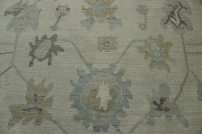Oushak White wash Chobie Wool Hand knotted Rug 9.0x12.0 - w5065