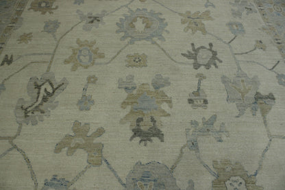 Oushak White wash Chobie Wool Hand knotted Rug 9.0x12.0 - w5065