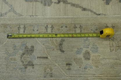 Oushak White wash Chobie Wool Hand knotted Rug 9.0x12.0 - w5065