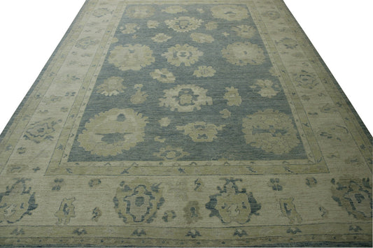 Oushak White wash Chobie Wool Hand knotted Rug 9.0x12.0 - w5067