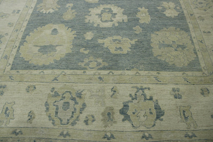 Oushak White wash Chobie Wool Hand knotted Rug 9.0x12.0 - w5067