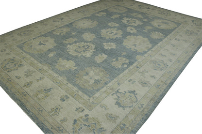 Oushak White wash Chobie Wool Hand knotted Rug 9.0x12.0 - w5067