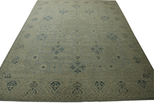 Oushak White wash Chobie Wool Hand Knotted Rug 8.0x10.0 -w5070
