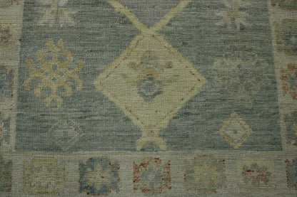 Oushak White wash Chobie Wool Hand Knotted Rug 3.0x11.4 -w5073