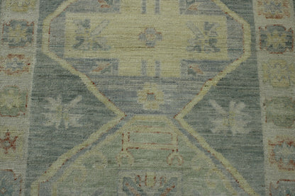 Oushak White wash Chobie Wool Hand Knotted Rug 3.0x11.4 -w5073