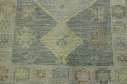 Oushak White wash Chobie Wool Hand Knotted Rug 3.0x11.4 -w5073