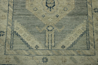 Oushak White wash Chobie Wool Hand Knotted Rug 2.5x9.4 -w5074