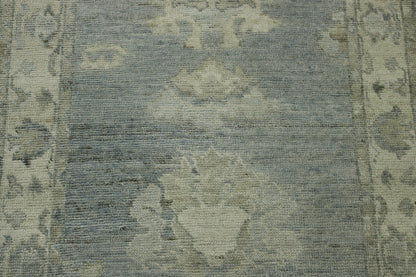 Oushak White wash Chobie Wool Hand Knotted Rug 2.6x14.0 -w5076
