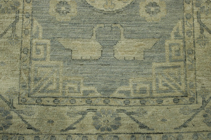 Oushak White wash Chobie Wool Hand Knotted Rug 2.9x10.3 -w5077