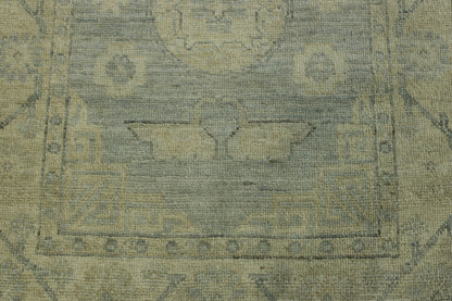 Oushak White wash Chobie Wool Hand Knotted Rug 2.9x10.3 -w5077