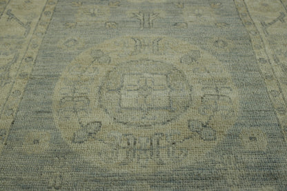 Oushak White wash Chobie Wool Hand Knotted Rug 2.9x10.3 -w5077
