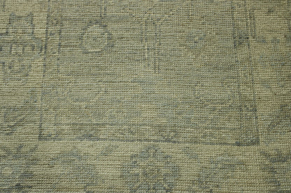Oushak White wash Chobie Wool Hand Knotted Rug 3.1x11.2 -w5079