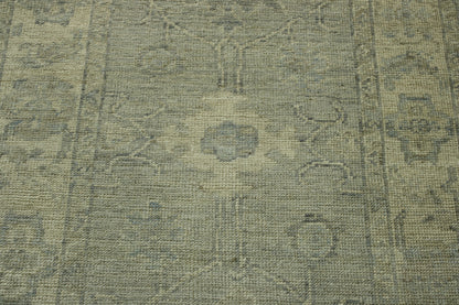 Oushak White wash Chobie Wool Hand Knotted Rug 3.1x11.2 -w5079