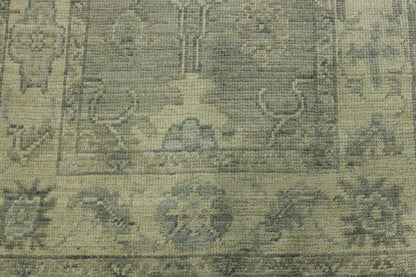 Oushak White wash Chobie Wool Hand Knotted Rug 3.1x11.2 -w5079