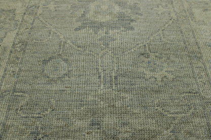 Oushak White wash Chobie Wool Hand Knotted Rug 3.1x11.2 -w5079