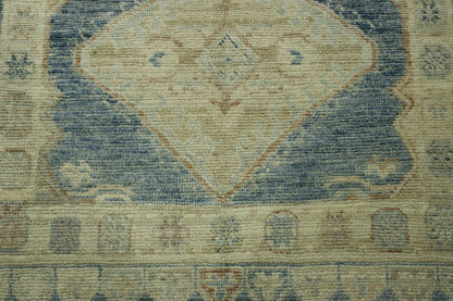Oushak White wash Chobie Wool Hand Knotted Rug 2.8x12.0 -w5080