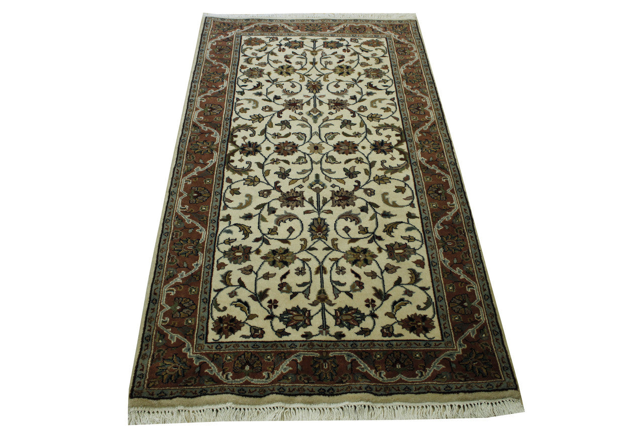 Traditional Indo Mahal Wool Hand Knotted Rug 3x5 - w2178