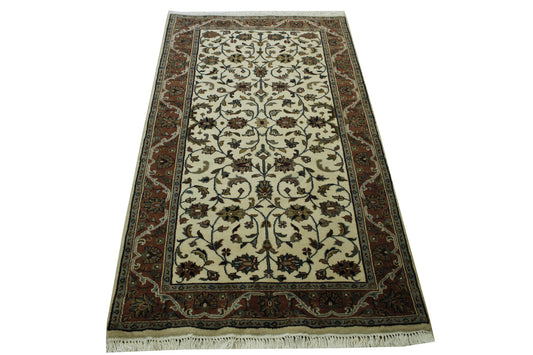 Traditional Indo Mahal Wool Hand Knotted Rug 3x5 - w2178