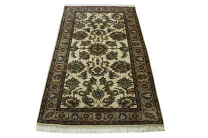 Traditional Indo Mahal Wool Hand Knotted Rug 3x5 - w2196