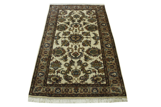 Traditional Indo Mahal Wool Hand Knotted Rug 3x5 - w2196