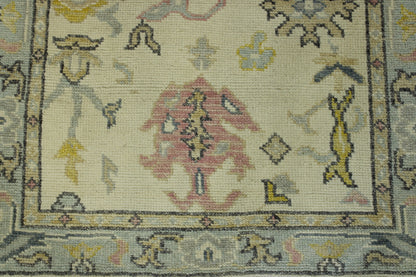 Oushak Whitewash Chobie Wool Hand Knotted Rug 3x5 - w2093