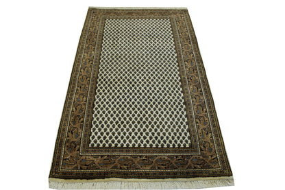 Traditional Indo Mir Wool Hand Knotted Rug 3x5 - w2195