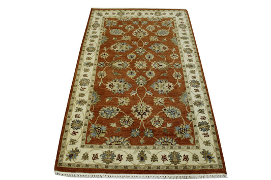 Oushak Agra Chobie Wool Hand Knotted Rug 3x5 - w20138
