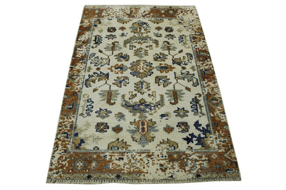 Transitional Abstract Broken Design Wool/viscose Hand Knotted Rug 3x5 - w2242
