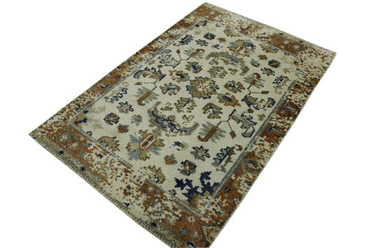 Transitional Abstract Broken Design Wool/viscose Hand Knotted Rug 3x5 - w2242