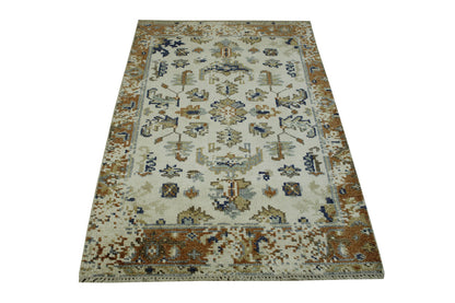Transitional Abstract Broken Design Wool/viscose Hand Knotted Rug 3x5 - w2242