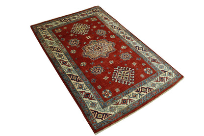 Tribal Super Kazak Wool Hand Knotted Rug 3x5 - b-151