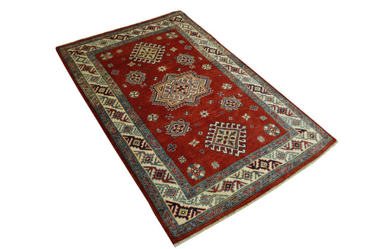 Tribal Super Kazak Wool Hand Knotted Rug 3x5 - b-151