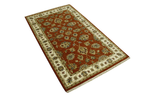 Oushak Agra Chobie Wool Hand Knotted Rug 3x5 - w20152