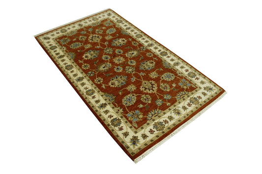 Oushak Agra Chobie Wool Hand Knotted Rug 3x5 - w20151