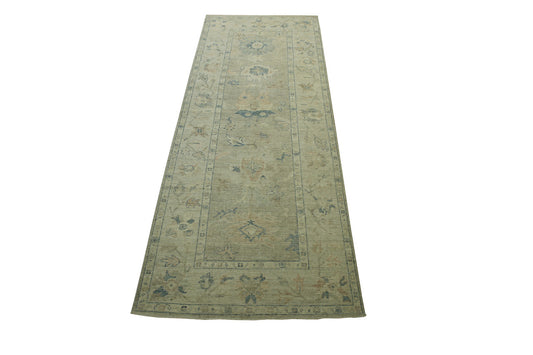 Oushak Whitewash Chobie Wool Hand Knotted Rug 4.0x12.0 -w20368