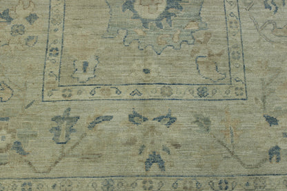 Oushak Whitewash Chobie Wool Hand Knotted Rug 4.0x12.0 -w20368