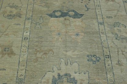 Oushak Whitewash Chobie Wool Hand Knotted Rug 4.0x12.0 -w20368