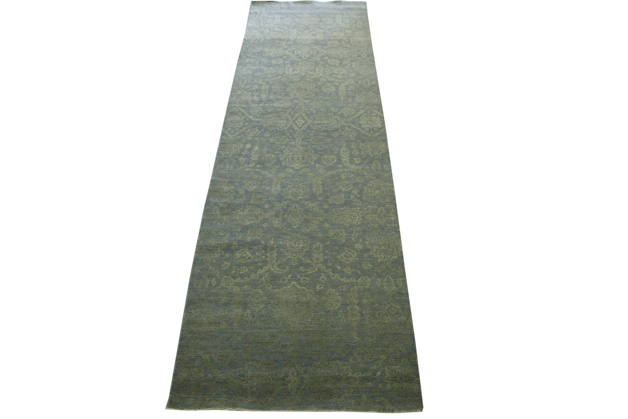 Oushak Bamyan Chobie Wool/silk Hand Knotted Rug 4.0X14.0 -g-3