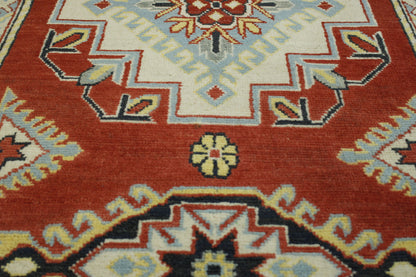 Tribal Super Kazak Wool Hand Knotted Rug 4.0X10.0 -b-146