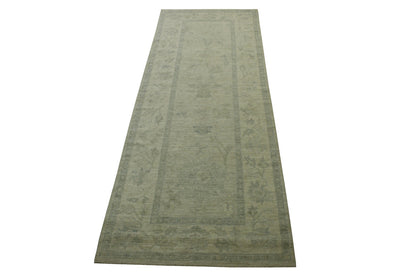 Oushak Whitewash Chobie Wool Hand Knotted Rug 4.0x12.0 -w20367