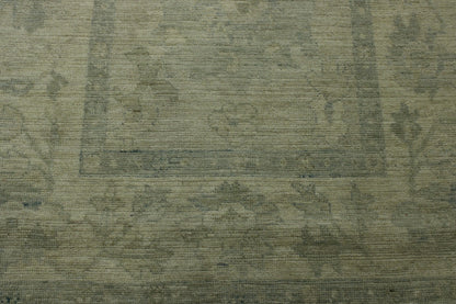 Oushak Whitewash Chobie Wool Hand Knotted Rug 4.0x12.0 -w20367