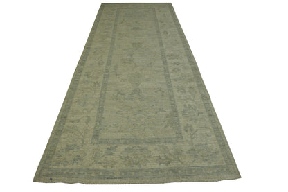 Oushak Whitewash Chobie Wool Hand Knotted Rug 4.0x12.0 -w20367