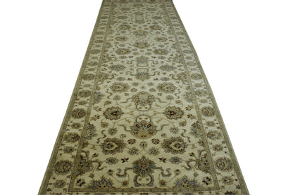 Oushak Indo Zigler Wool Hand Knotted Rug 4.0X13.0 -w20134