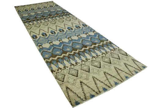Oushak Ikat Chobie Wool Hand Knotted Rug 4.0x12.0 -g-7
