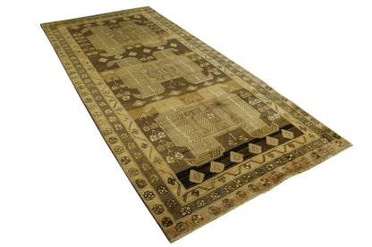 Tribal Antique Hamadan Wool Hand Knotted Rug 4.0x10.0 -w5092
