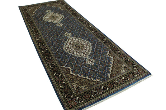 Traditional Tabriz Wool Hand Knotted Rug 3.11x10.0 -w5094