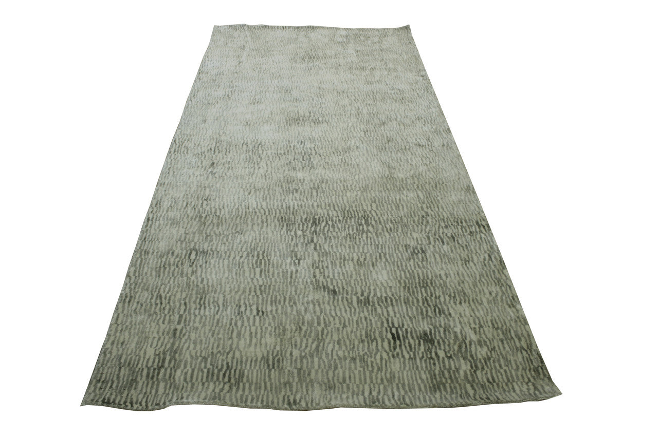 Modern Abstract Dots Design Viscose Hand loom Rug 4.0X9.0 -w2295