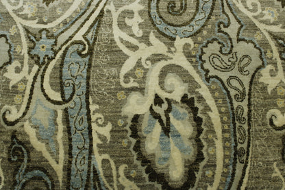 Oushak Ikat Chobie Wool Hand Knotted Rug 4.0X9.0 -g-6