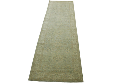Oushak Whitewash Chobie Wool Hand Knotted Rug 4.0X12.0 -b-144